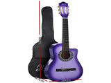 Alpha 34 Inch Classical Guitar Wooden Body Nylon String w/ Stand Beignner Purple GUITAR-D-34-PURPLE-CAPO