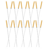 1 set of wooden handle stainless steel barbecue grill - heavy-duty barbecue meat fork for grilling V1366-AZ2-W-13460