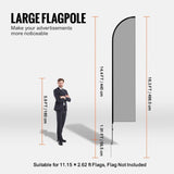 Feather Flag Pole Kit 2 Packs Swooper Flag Pole 16.3 ft with Ground Stakes V952-QGYMQJGZ45M2VXKTYV0