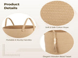 Cotton Rope Laundry Hamper Basket, 58 L Woven Laundry Basket with Handle, 19.7"x 15" Tall Storage V1369-AZ3-W-08698