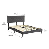 Levede Bed Frame Queen Size Mattress Grey BF1045-Q-GY