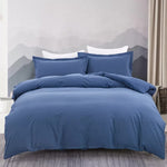 100% cotton Premium Doona Duvet Quilt Cover Set with Soft Pillowcases - Blue-King V745-AQ023413K3