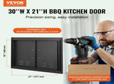 BBQ Access,762 x533 mm Double Outdoor Kitchen, Cold Plate Flush Mount, Wall Vertical V952-SMMBSCJMHS30RL2L0V0