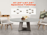 Round Dining Table, 47 inch Wood Table for 4-6 Person, Farmhouse Circle Dinner Furniture, Rustic V952-YXCZBKTZQMDBX9NPKV0