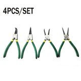 4Pcs 7 Inch Circlip Pliers Internal External Bent Nose Straight Tip Snap Ring V1370-AZ4-20432