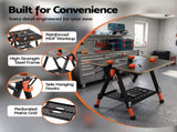 Giantz Portable Folding Work Table 454kg Adjustable Workbench WKB-F-2IN1-BK