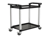 Utility Cart, 300 lbs Load Capacity, 2-tier Utility Plastic Cart with 360&deg Swivel Wheels V952-SXSYTCZHHS2CIXC11V0