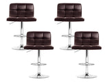 Artiss 4x Bar Stools Leather Gas Lift Brown BA-K-1055-CHX4