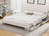Artiss Bed Frame Double Size Wooden Platform with 2 Storage Drawers White SOFIE WBED-G-001D-WH-DRAW