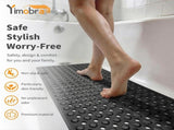 Non-Slip Bathtub Mat with Drain Holes and Strong Suction Cups, Machine-Washable Shower Mat for V1189-LC-AMZ-00298