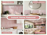 Artiss 3D Peel and Stick Wall Tiles Self Adhesive LinearGrid Backsplash 10 Sheets, Pink PST-614-PK