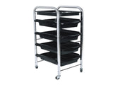 5 Tier Hairdressing Trolley Black 80x40x30 Salon Hair Colour Storage Metal Cart V238-SUPDZ-39712743424080