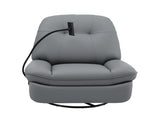 Artiss Manual Swivel Rocker Recliner with USB Ports Rocking Chair Nursery Sofa Lounge RECLINER-A22-PU-GY