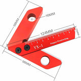 Woodworking Measuring Tool, Line Gauge Center, 45/90 Degree Right Angle Line Gauge Carpenter Ruler V1188-MS-227-2238
