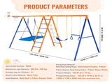 Swing Sets for Backyard 6 in 1 Swing Set 440lbs Capacity Metal Swingset V952-AXQQTZ4RW000I4JXOV0