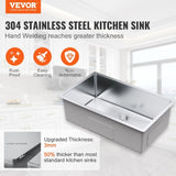 VEVOR Kitchen Sink, 304 Stainless Steel Drop-In Sinks, Undermount Single Bowl Basin with V952-QRSSCTSPDCY30XG7MV0