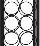 CARLA HOME Wine Rack Countertop Wooden & Metal Holder for 6 Bottles & 2 Glasses LSB-36089