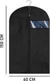 Garment Bags - 5 x Black Garment Bag with Zipper 60x150 - Garment Bags - Clothing Storage Bag V1188-MS101-01992-1