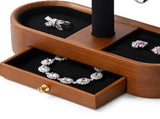 Solid Wood Watch Stand with Drawer T-bar Watch Holder Organizer for Men and Women Showcase Bracelet V1192-AZ-W-3180