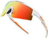 OutdoorMaster Hawk II Polarized Sports Sunglasses for Men Women, TAC 100% UV400 Protection TR90 XFOM-CG-BKK75-WHOR