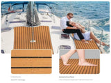 Teak EVA Foam Boat Flooring Sheet Brown with Black Stripes Self-Adhesive Marine Decking Mat for V888-ELOSUNG43215