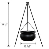 Halloween Decorations Outdoor - Large Witches Cauldron on 54" Tripod Hocus Pocus Candy Bucket, V1107-116-55113