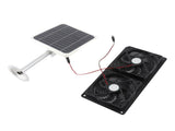 20W Solar Panel Solar Powered Dual Exhaust Fan Kit for Chicken Coops Greenhouses Sheds Pet Houses V1294-YM0901-3111240101211