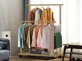 Double Rail Heavy Strong Rolling Clothes Rack with Trousers Rack & Bottom Shelf V767-JJ-ZY643