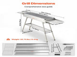 Foldable Charcoal Grill, 0.16 m Portable Charcoal Barbecue Grill with Liftable Charcoal Tray & Side V952-TLCTZDKZTKBXI2GZV001V0