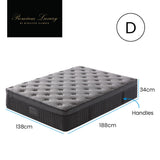 KINGSTON SLUMBER Premium Luxury 34cm Double Mattress, Medium-Firm, Natural Latex Layer, Euro Top, V219-BEDMATKSLX3A
