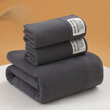 3-Piece Dark Grey 100% Pure Combed Towel & Bath Towel Set - Ultra Soft & Highly Absorbent Air V888-ELOSUNG55380