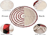 Plaid Christmas Tree Skirt 48 Inch, 6 Layers Red and Black Ruffled Christmas Tree Skirt V1263-JX-1608
