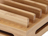 Bamboo Charging Station for Multiple Devices, Wood Organizer Dock V1263-JX-4995