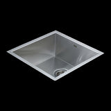 440x440mm Handmade Stainless Steel Undermount / Topmount Kitchen Laundry Sink with Waste V63-819513