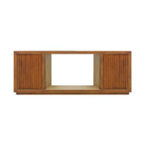 TV Cabinet MDF Brown Colour Two Sideboards Open Space V43-TVC-TOBY
