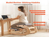 Ergonomic Kneeling Chair, Wooden Posture Knee Chair with Adjustable Thick Foam Cushions & Solid Wood V952-JYKGYHSBDLWKIM5W8001V0