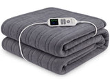 Laura Hill XL Electric Heated Blanket Throw Soft Coral Fleece with 10 Heat Settings - Grey THRG-KH-200-GY