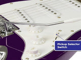 Karrera 39in Electric Guitar Music 6-String Instrument Full Size Purple EGP-5W-PU