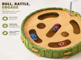 Interactive Cat Puzzle Toy with 3 Bell Balls and Feather Wand, Mental Stimulation Labyrinth Box for V1237-ZY-917-173