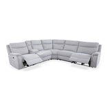 Large Sectional Corner Modular Lounge Suite in Fabric with Electric Recliner V43-SOF-HRLEY-GR