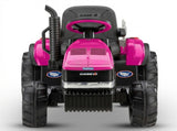 Peg Perego Pink Case IH 12V Kids Ride On Tractor with Trailer 2 Speed Toy 44065