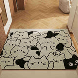 Stacking Cat Set of 2 Cartoon PVC Coil Entrance Mats - Non-Slip Dirt Trapping Door Mats V888-ELOSUNG28014