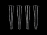 Set of 4 Industrial 3-Rod Retro Hairpin Table Legs 12mm Steel Bench Desk - 71cm Black V63-834941