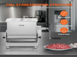 Manual Meat Mixer, 30L Tilt Tank Meat Processing Equipment, Stainless V952-SYRLJBJKQXK2VX73T001V0