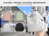 BJLFS Unisex Lightweight Water-Resistant Backpack, Black White V1189-LWWAL-20260325-00072
