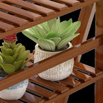 Plant Stand Outdoor Indoor Garden Wood Bamboo Shelf Folding 100CM Length V63-837771