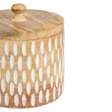 Handcrafted Round Box w Carving 15cm V637-50534BOX