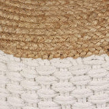 Woven/knitted Pouffe Jute Cotton 50x35 Cm White 43_245095