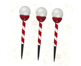 3 Pcs Christmas Solar Candy Lights Candy Cane Lights Outdoor Candy Pathway Markers adornos navideos V1263-JX-1633