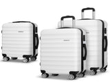 Wanderlite 3Set 20-24-28 Inch with TSA Lock Spinner Travel Suitcase Carry On Hard Shell LUG-ABS-AJ-3SET-WH